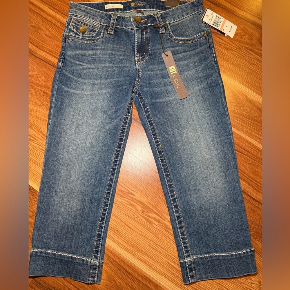 KUT from the Kloth Dark Blue Denim Capri